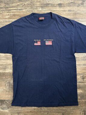 Men's Navy and Blue T-shirt